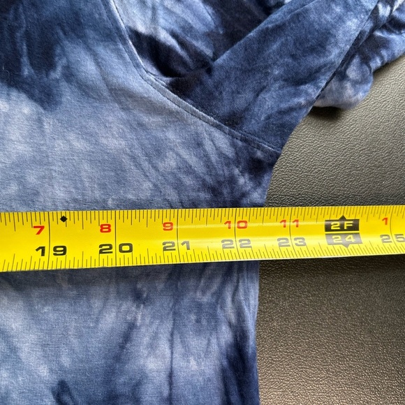 Aces Design Women’s XXL Blue Tie Dye Sequin V Neck Top Stretch Hippie Bohemian - Picture 7 of 11